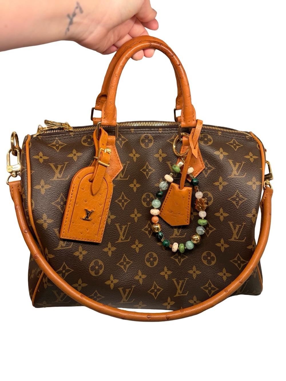 Louis Vuitton Speedy Soft 30 Boho w/Ostrich Leather w/Dust Bag & Box
